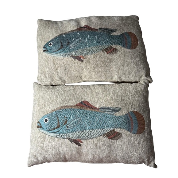 Better Homes & Gardens Oblong Fish‎ Decorative Pillow, Multi-Color Set of 2 - Picture 1 of 6